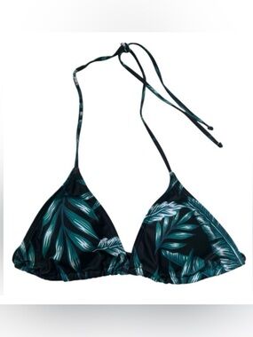 TROPICAL BIKINI TOP ADJUSTABLE GREEN BLACK